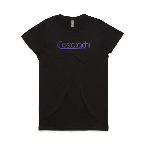 Women's Colour Logo on Black Tee Thumbnail