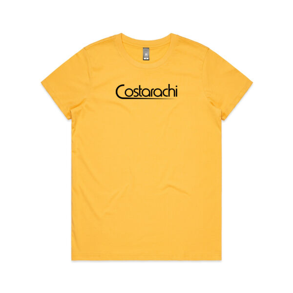 Women's Black Logo on Coloured Tee Thumbnail