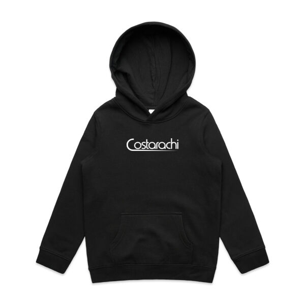 Kids' White Logo on Black Hoodie Thumbnail